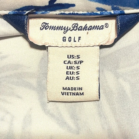 TOMMY BAHAMA PALM Long Sleeve Full Zip Golf Jacket Size Small Blue and White - Picture 2 of 5